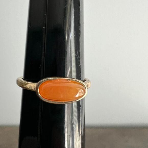 🍭6/$30 Orange ring on a gold tone band - size 8.75 - Picture 4 of 4